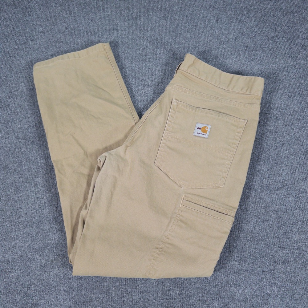 Carhartt FR Men 31x30 Flame Resistant Canvas Work Pants Khaki 104204 CAT 2 #4826